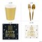 Metallic Happy Birthday Disposable Tableware Kit for 8 Guests 89 Pc